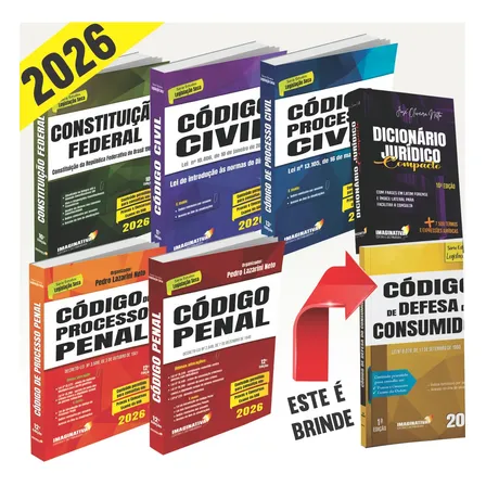 6 Volumes Dicionário - Constituição + Código Civil + Código De Processo Civil + Código Penal + Código De Processo Penal + Código Do Consumidor