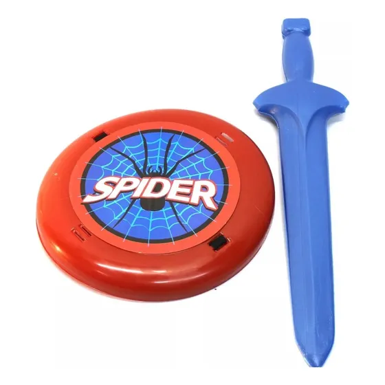 Kit Brinquedo Spider Aranha Herói = Escudo + Espada