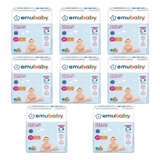 Pañales Emubaby Premium Comfort P - 160 Unidades