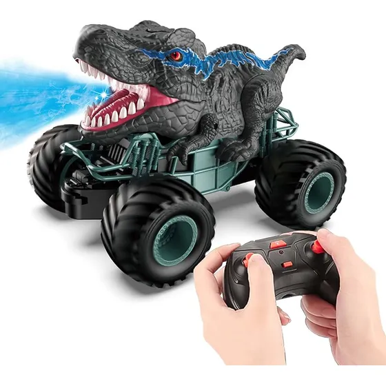 Auto Dino Control Remoto Recargable  Luz Humo Y Sonido Real