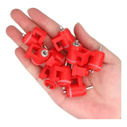 50 Bicos Bebedouro Automático Aves Galinha Coelhos Codorna Vermelho