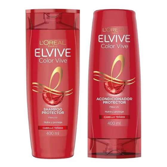 Shampoo Y Acondicionador 400ml Elvive Color Vive
