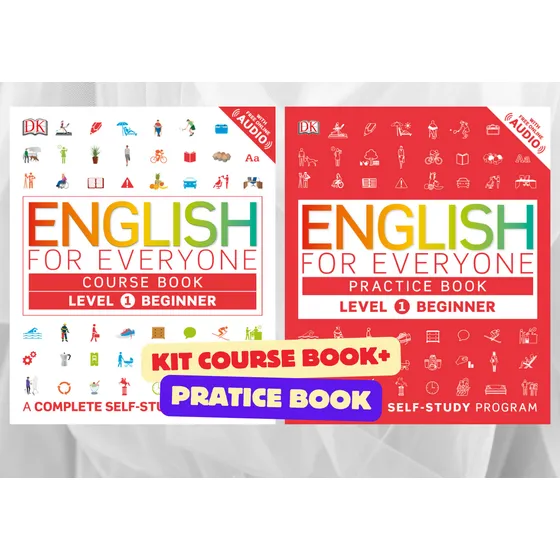 English For Everyone Level 1/2/3/4 - Practice Book + Course Book  (impresso) Level 1