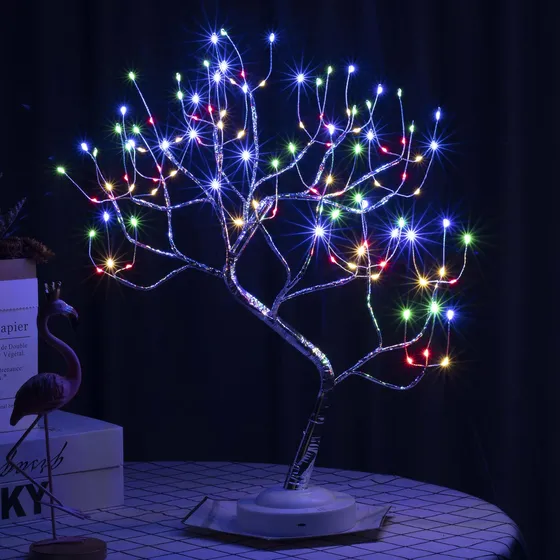 Fuchsun. Árbol Bonsai Con Luz, 108 Luces Led, Blanco Cáli.