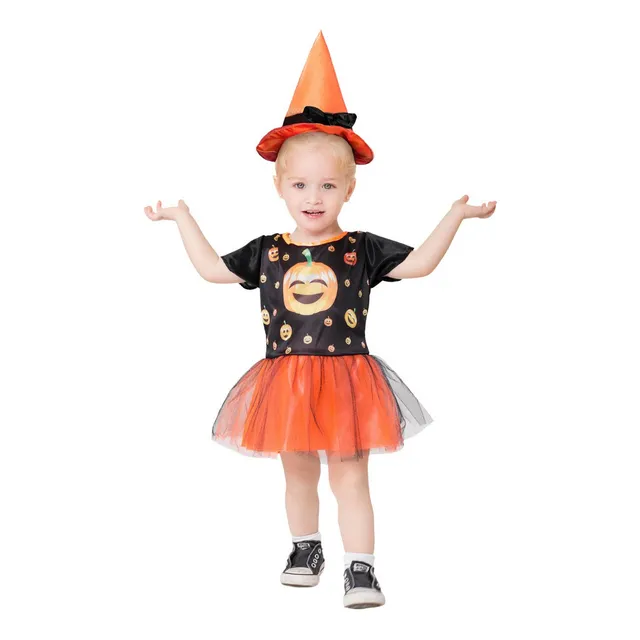 Disfraz Bebe Brujita Calabacita Halloween Sombrero Bruja