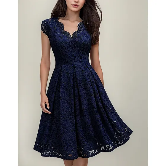 Mycity® Vestido De Encaje Sin Mangas Con Cuello En V
