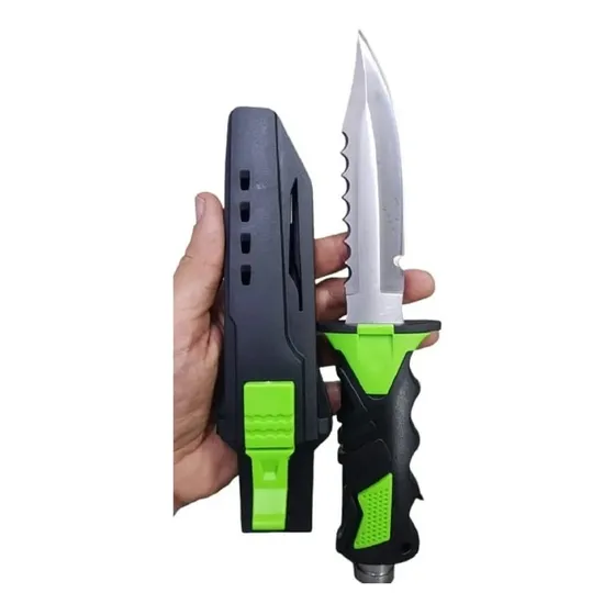 Cuchillo Buceo Acuático Táctico Pesca + Estuche Correas 313