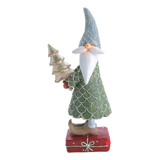 Figura De Santa Claus Con Árbol De Navidad Dorado Figura De Santa Claus Con Árbol De Navidad Dorado