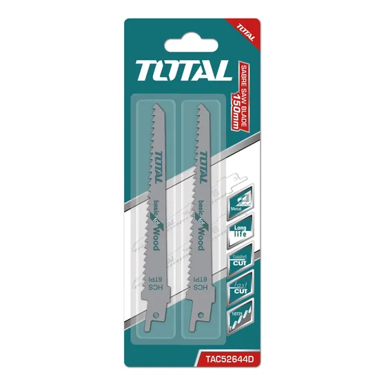 Set 2 Hojas Para Sierra Sable Total, 15cm - Madera, Plástico