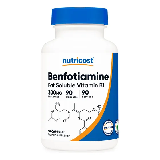 Suplemento Nutricost Benfotiamina 300 Mg 90 Cápsulas