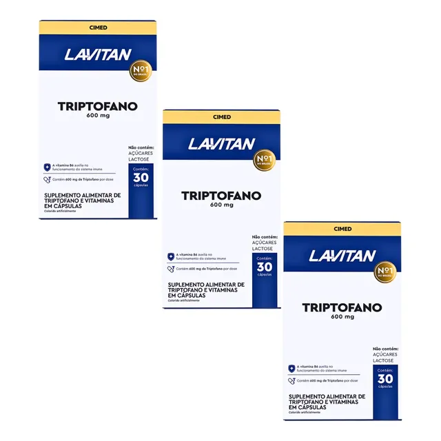 Kit 3 Cxs Lavitan Triptofano 30 Cápsulas (90cps) Cimed