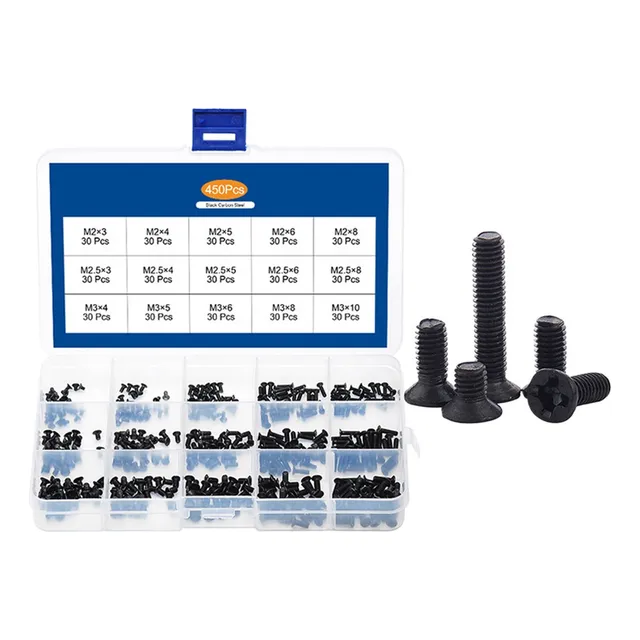Laptop Screws 450pcs Set 15 Sizes M2 M2.5 M3 Strap