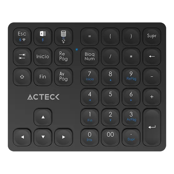 Teclado Numerico Acteck Tn480 Inalambrico Multidispositivo