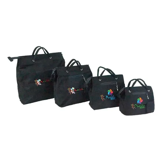 Bolsa Artesanal Con Bordado Personalizado Mediana (50 Pack) Color Negro