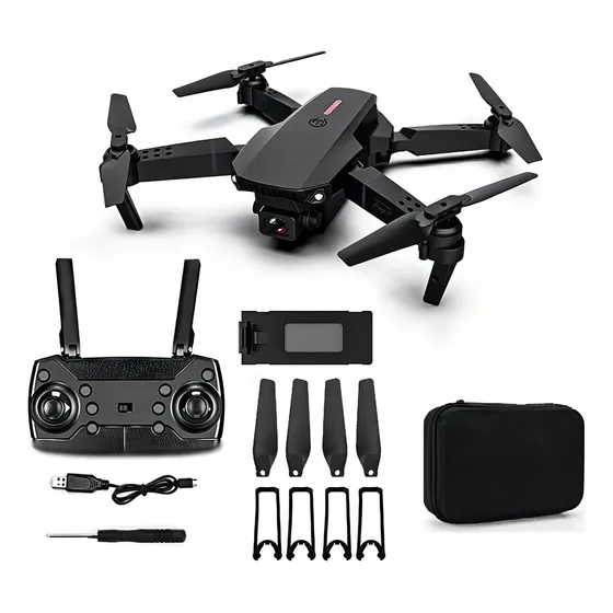 Cámara infantil Drone E88 para principiantes, HD1080MP, WiFi, color negro