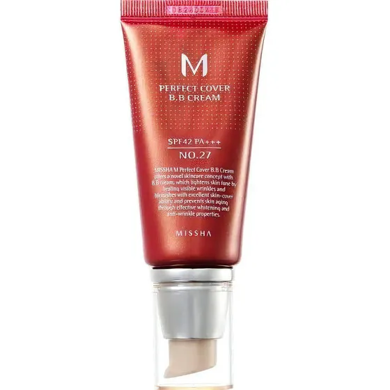 Missha Perfect Cover B.b Cream 27 - Base Facial Coreana Tom 27 Honey beige