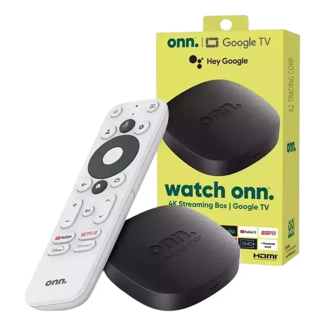 Onn Google Tv 4k Streaming Box + Fuente + Remoto