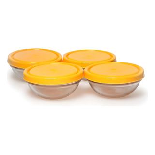 Set 4 Bowls Tazones Ensaladera C Tapa 340ml Vidrio Pasabahce Set 4 Bowls Tazones Ensaladera C Tapa 340ml Vidrio Pasabahce
