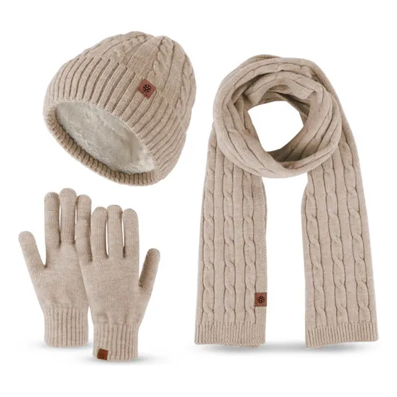 Set X 3 Gorro Lana + Guantes+ Bufanda Dama Calidad - El Rey