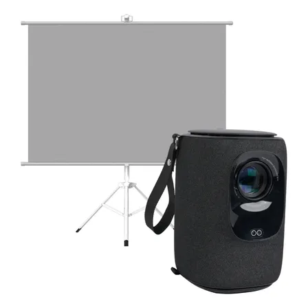 Proyector Portátil Nova 9000lm + Telón Manual 60  Levo Negro