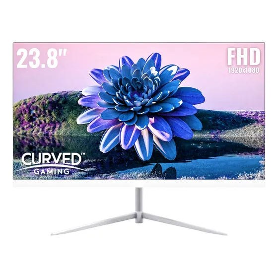 Monitor Led 23.8 Brazilpc Fhd 75hz Curvo Framless White Cor Branco 127/220v