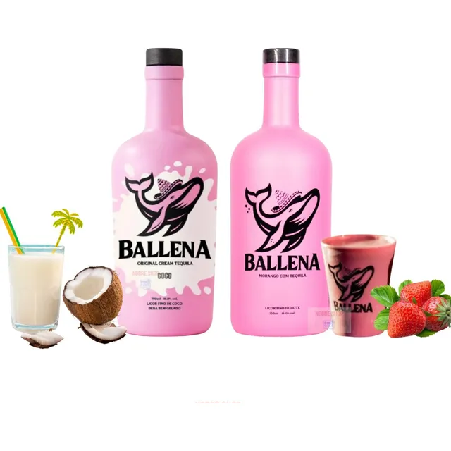 Licor Ballena De Coco + Ballena Morango Tequila Lançamento