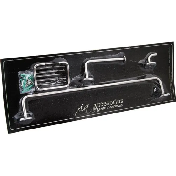 Kit Accesorios P/ Baño Acero Inox/ Porta Toallas Papel Set 