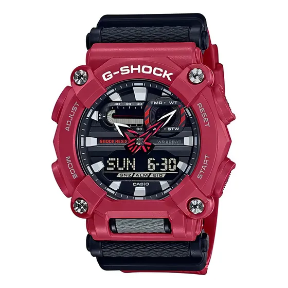 Reloj pulsera Casio GA-900-4A Rojo con correa de resina fondo negro
