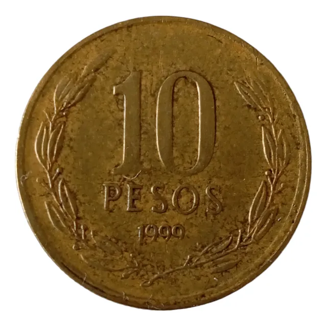 Moneda Chile 10 Pesos 1999 Cuño Gastado (&545