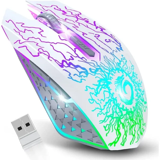 Mouse Inalambrico Versiontech Para Juegos Luces Led, Usb - W