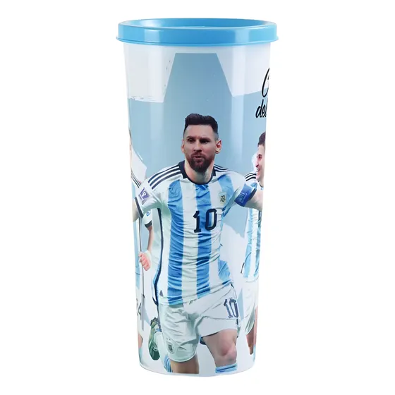 Vaso Plastico Con Tapa Argentina Campeones Messi Tupperware
