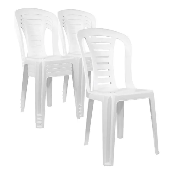 Silla Plástica X 10 Unidades Apilable Reforzada Reina Para Tu Casa