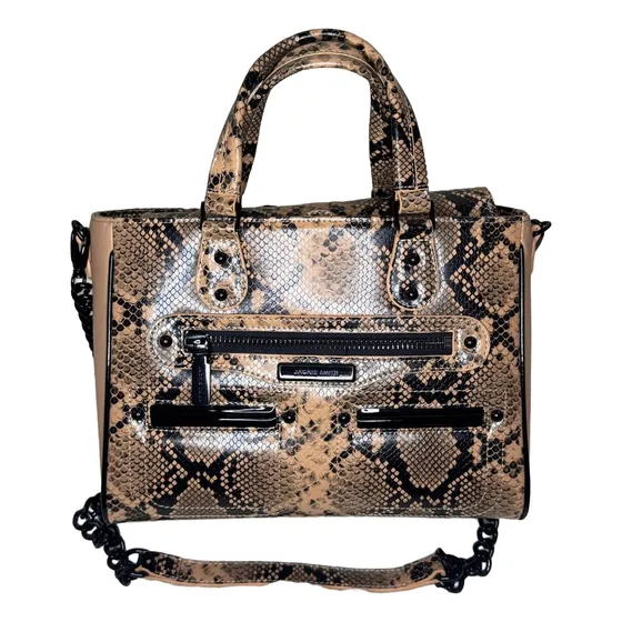 Cartera Bellini Jackie Smith Reptil Edición Limitada Marrón Lisa Níquel Negro