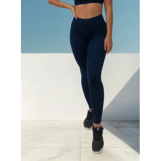 Calça Legging Fitness Cós Alto Poliamida Academia Ginástica