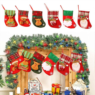 Mx1 B- 6 Pares Mini Medias De Botas Navideñas Decorativas Mx1 B- 6 Pares Mini Medias De Botas Navideñas Decorativas