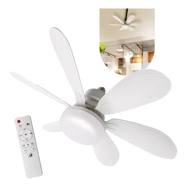 Lâmpada Ventilador De Teto E27 Com Led Ajustável Bivolt Vt02