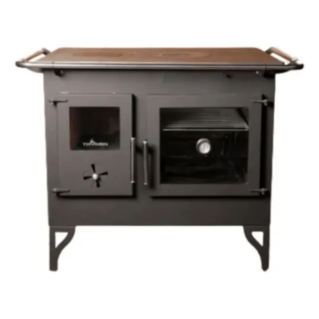 Cocina Calefactor A Leña 115m2 F700f + Kit De Caños Techo