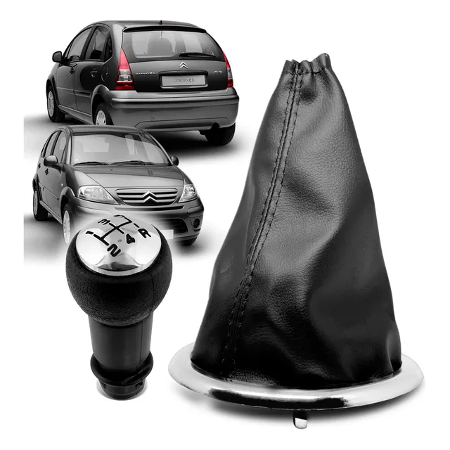 Kit Coifa Câmbio Marcha + Bola Manopla Citroen C3 2003/2013