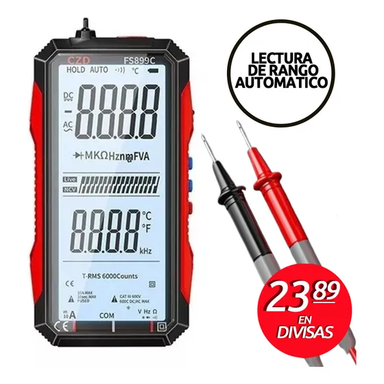 Tester Multimetro Digital Automatico Recargable