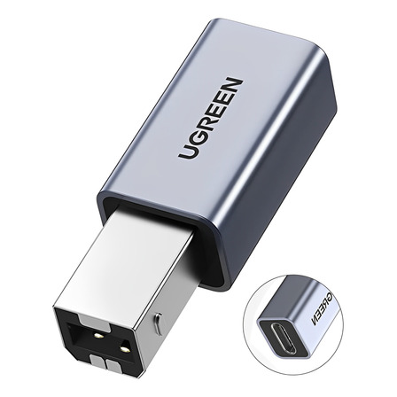 Adaptador Impressora Ugreen Usb C Fêmea P/ Usb B Macho Cinza Adaptador Impressora Ugreen Usb C Fêmea P/ Usb B Macho Cinza