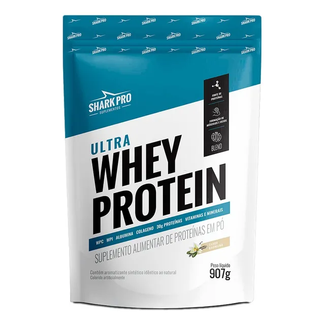 Ultra Whey Protein Refil 907g Iso Concentrado Colagen Albumi Sabor Baunilha