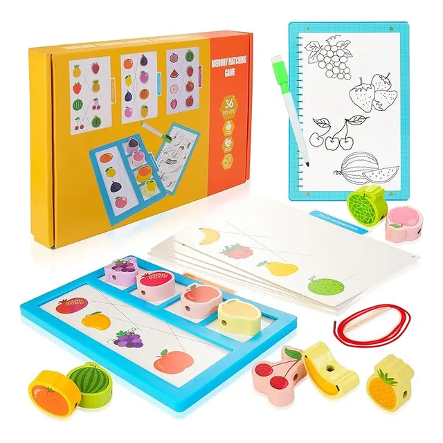 Juego De Mesa Montesori Madera Emparejamiento Figuras Niños