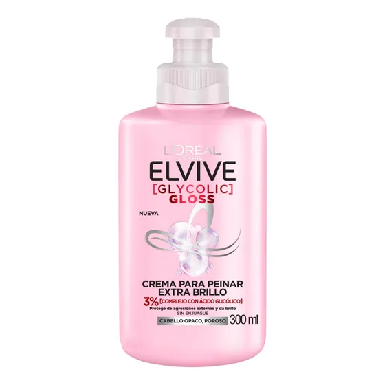 Crema Para Peinar Glycolic Gloss Ácido Glicólico Elvive