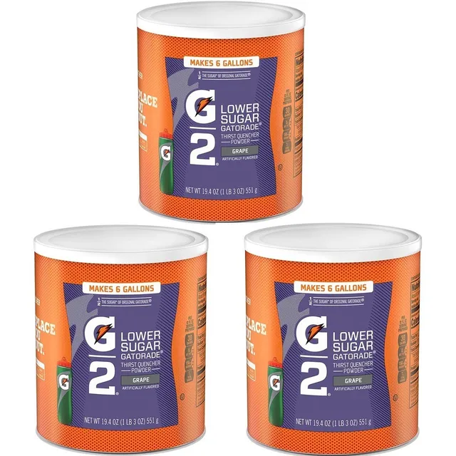 3 Tarros Gatorade Polvo Bajo Calorías Concentrado Hidrata G2