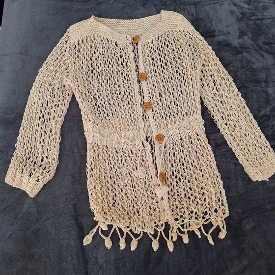 Túnica Pareo Blusa De Playa Tejido De Malla Talla M, Usada