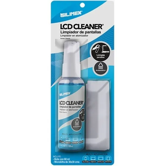 Limpiador De Pantallas Silimex Lcd Cleaner 60ml Microfibra