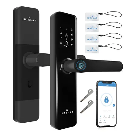 Fechadura Eletronica Digital Com Biometria Senha X5 Intelar