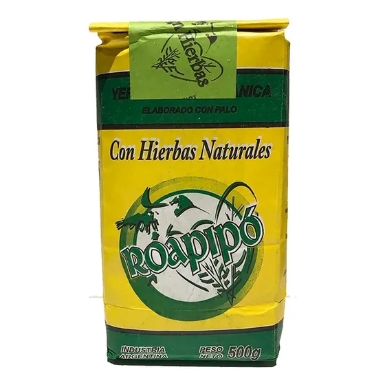 Yerba Mate Orgánica Roapipo Con Hierbas X 500 Gr Pack X6 U.