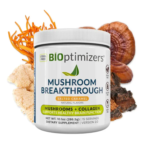 Suplemento Bioptimizers Mushroom Breakthrough Salado Caramel