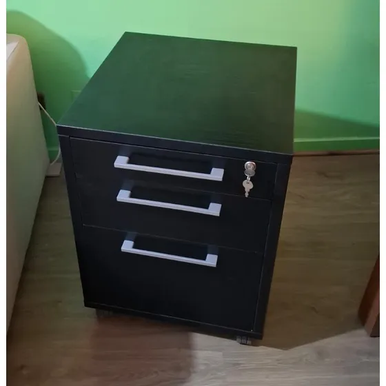 Gabinete De Almacenamiento Tvilum Con 3 Cajones - 68 Cm Negro